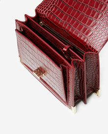 Mini Emily Bag In Mock Croc | Women | Burgundy