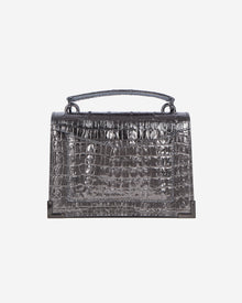 Emily Small Bag In Crocodile-Effect Leather | Women | Gunmetal