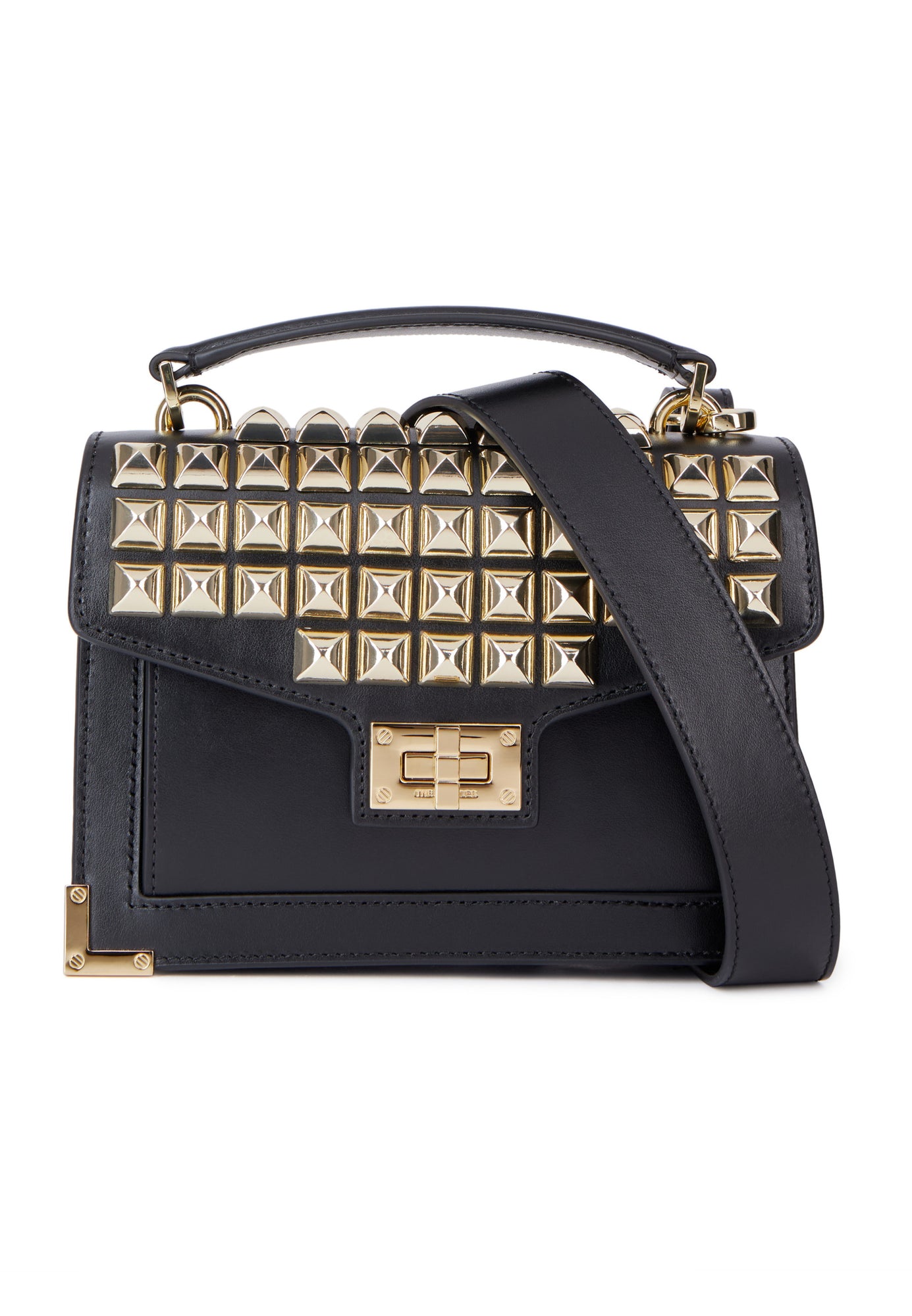 Emily Small Bag In Leather With Spikes | Women | Black