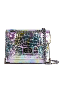 Emily Chain Bag In Iridescent Leather | Women | Multicolorlor x Black