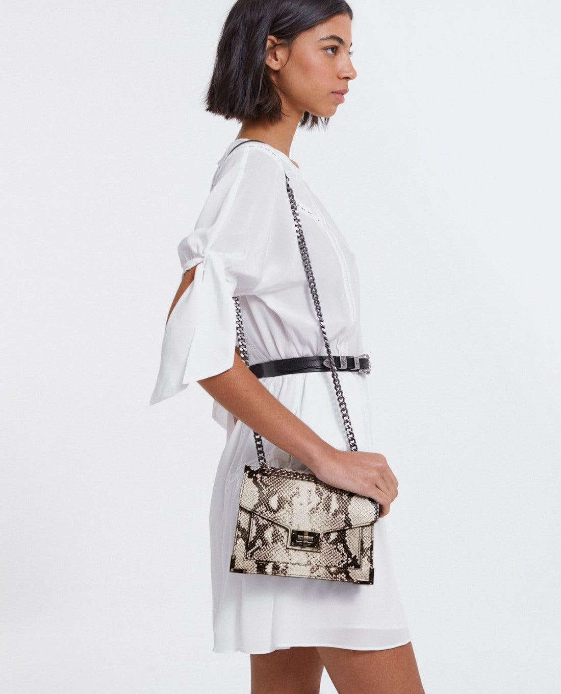 Small Emily Bag In And Leather | Women | Black x White