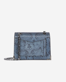 Emily Chain Bag In Grey Python-Effect Leather | Women | Gris Bleu