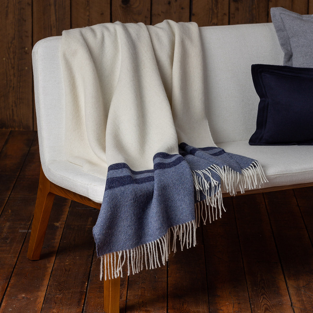 Canyon Throw | Ivory/Denim Blue/Navy