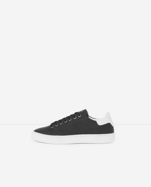 Leather Sneakers Contrasting Insert | Women | Black