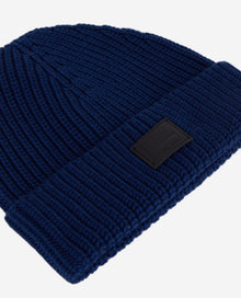 Ribbed Wool Beanie | Women | Royal Blue x Dark Navy