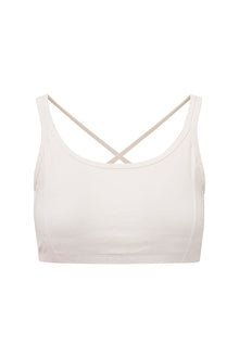 Womens | Aiden Bow Print Sports Bra | Cloud Dancer