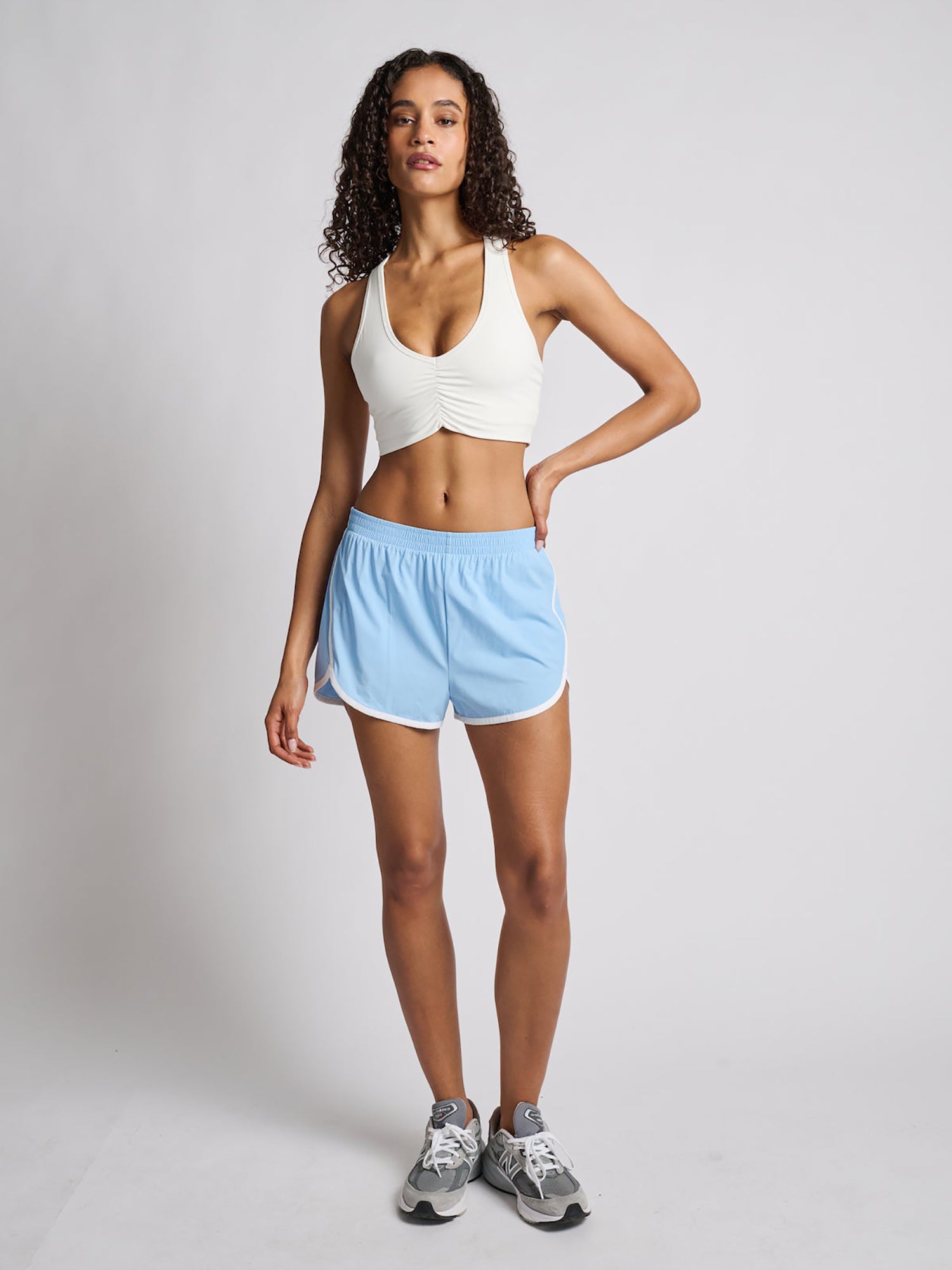 Women | SPLITS59 | Airweight Bra With Ruching | White