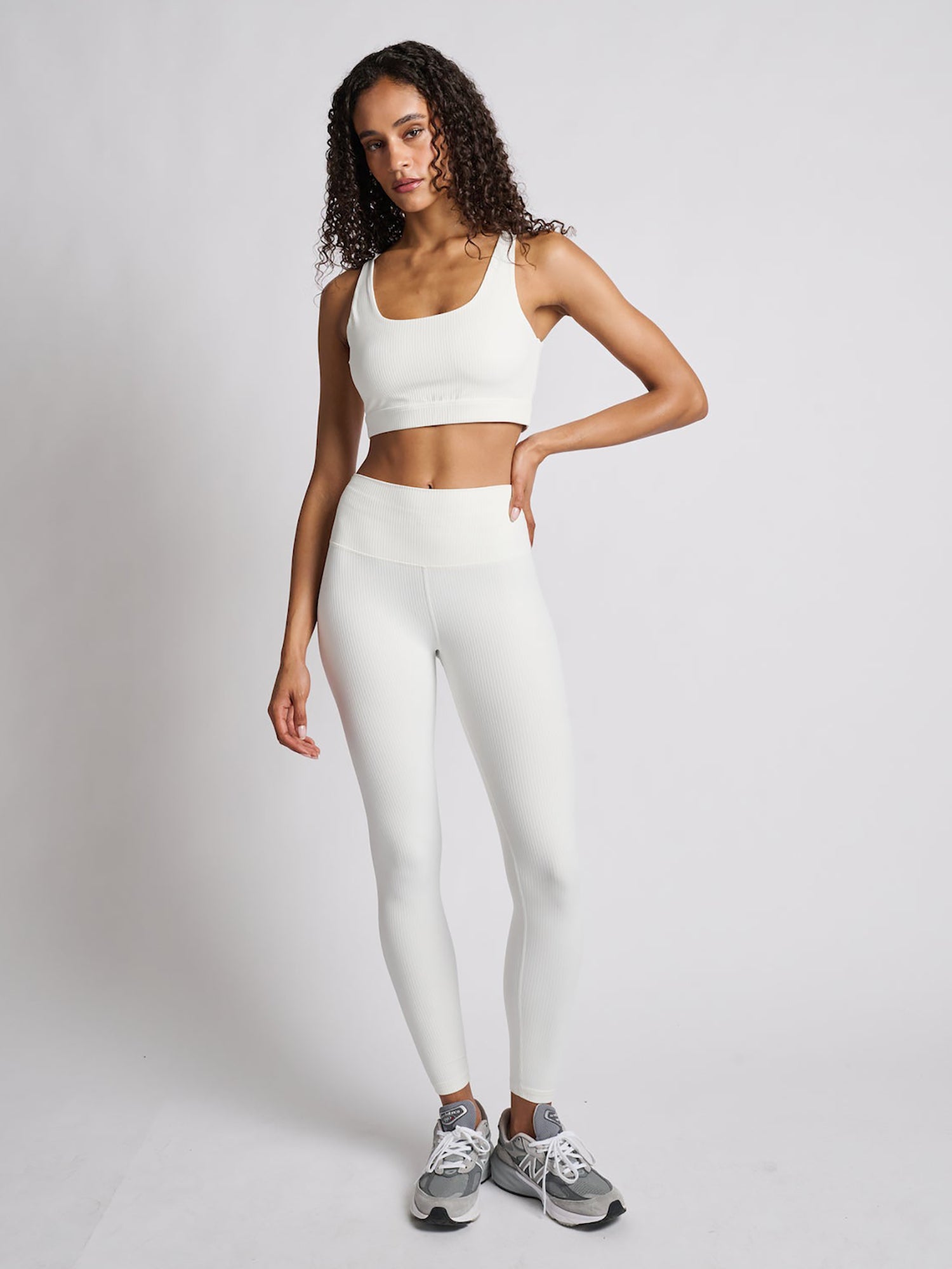 Women | SPLITS59 | Airweight Rib High Waist 7/8 | White