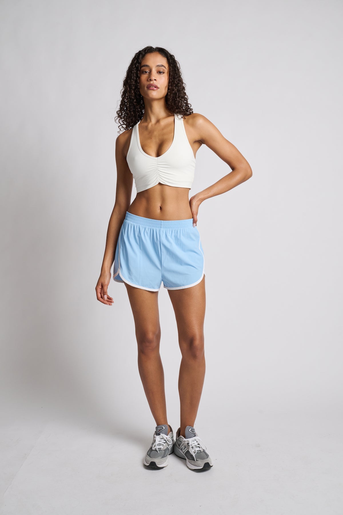 Women | SPLITS59 | Megan Woven Nylon Run Short | Sky Blue