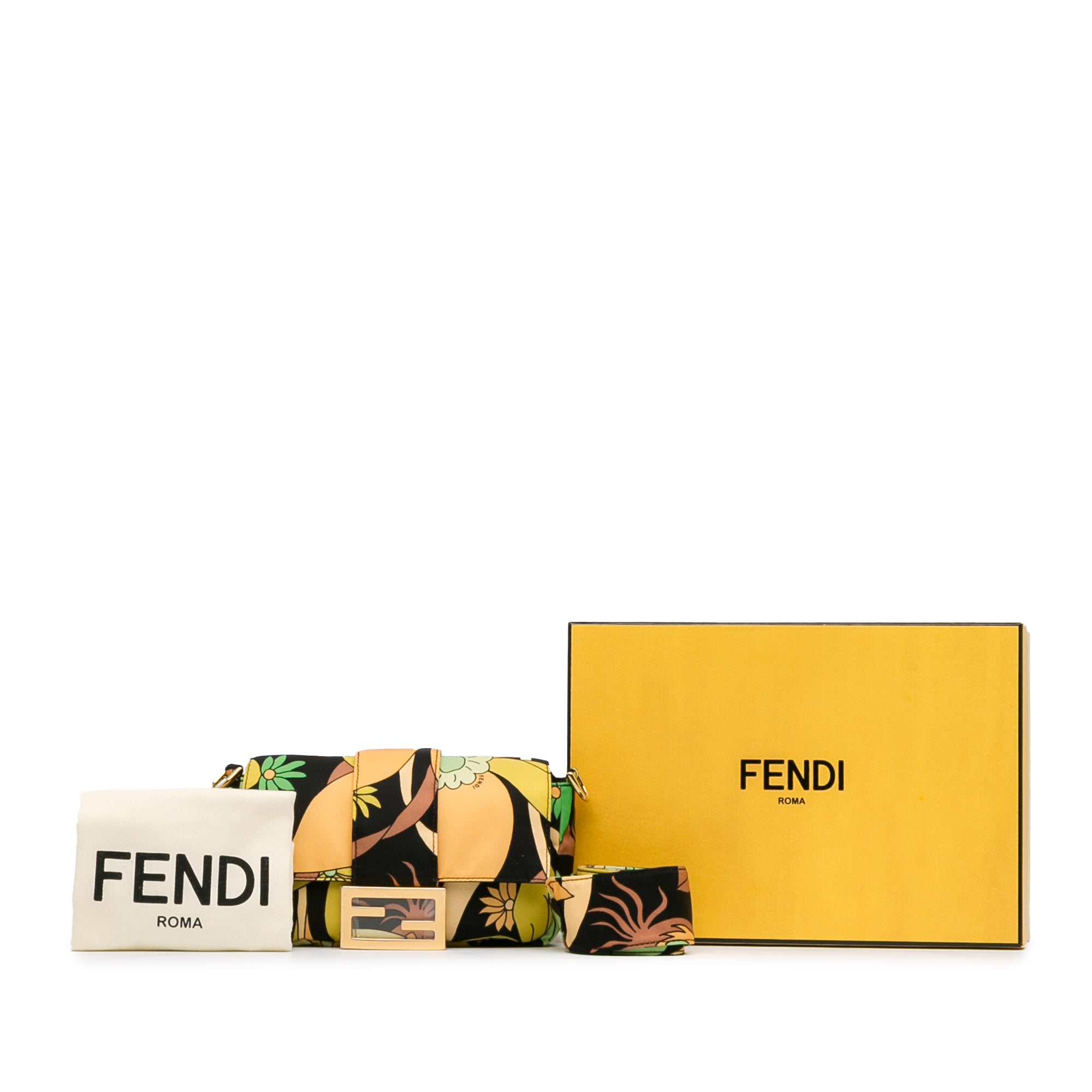 Fendi | Pre-Owned Floral Convertible Baguette | Green