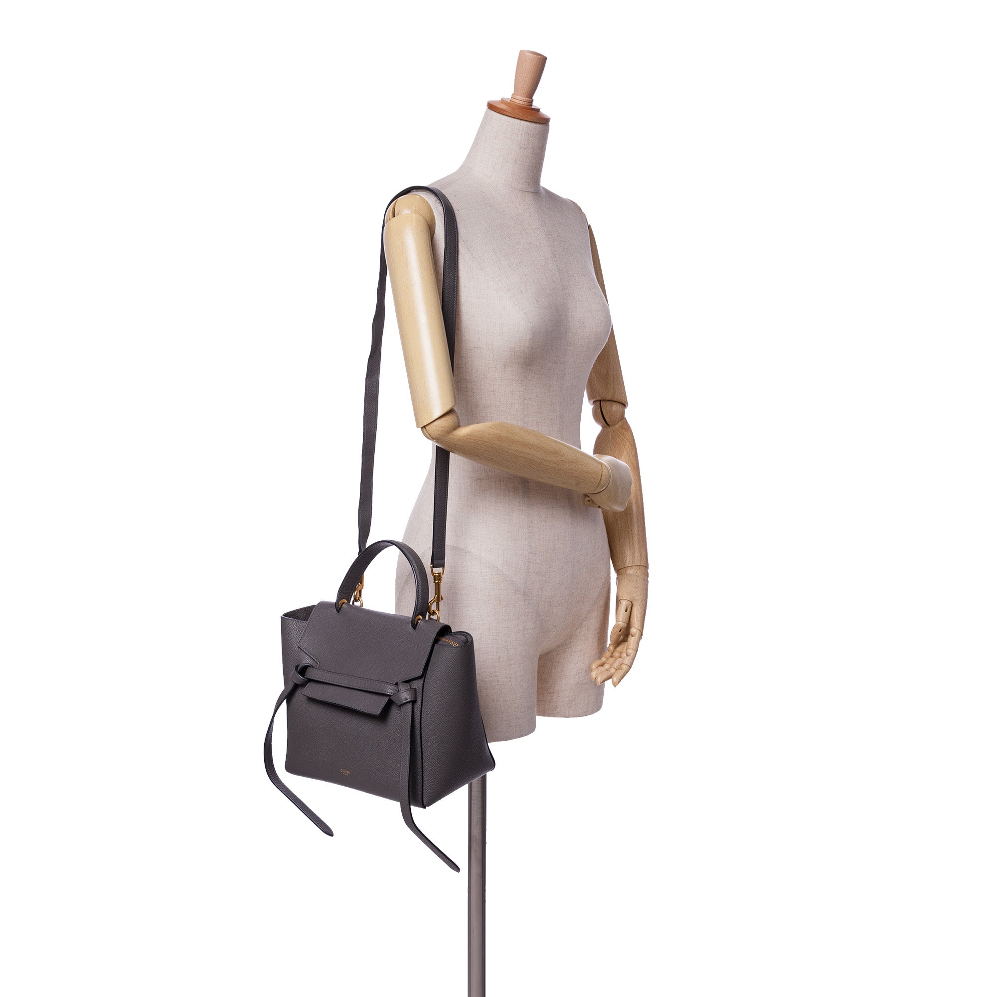 Celine | Pre-Owned Micro Grained Calfskin Belt Bag | Gray