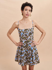Alba Mini Dress | Floral x Blue Multi