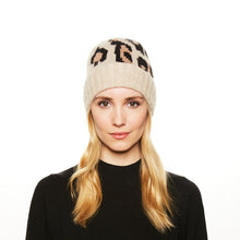 Alexis Beanie | Camel/Leopard