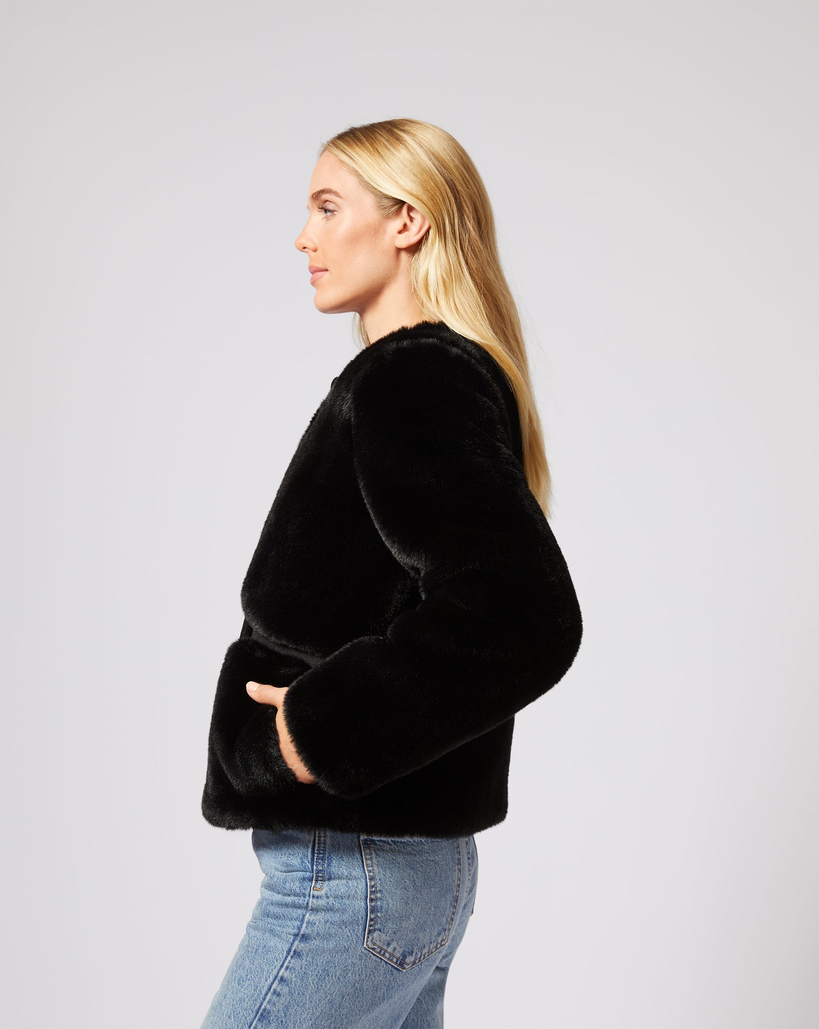 Simone Mink Faux Fur Jacket | Onyx