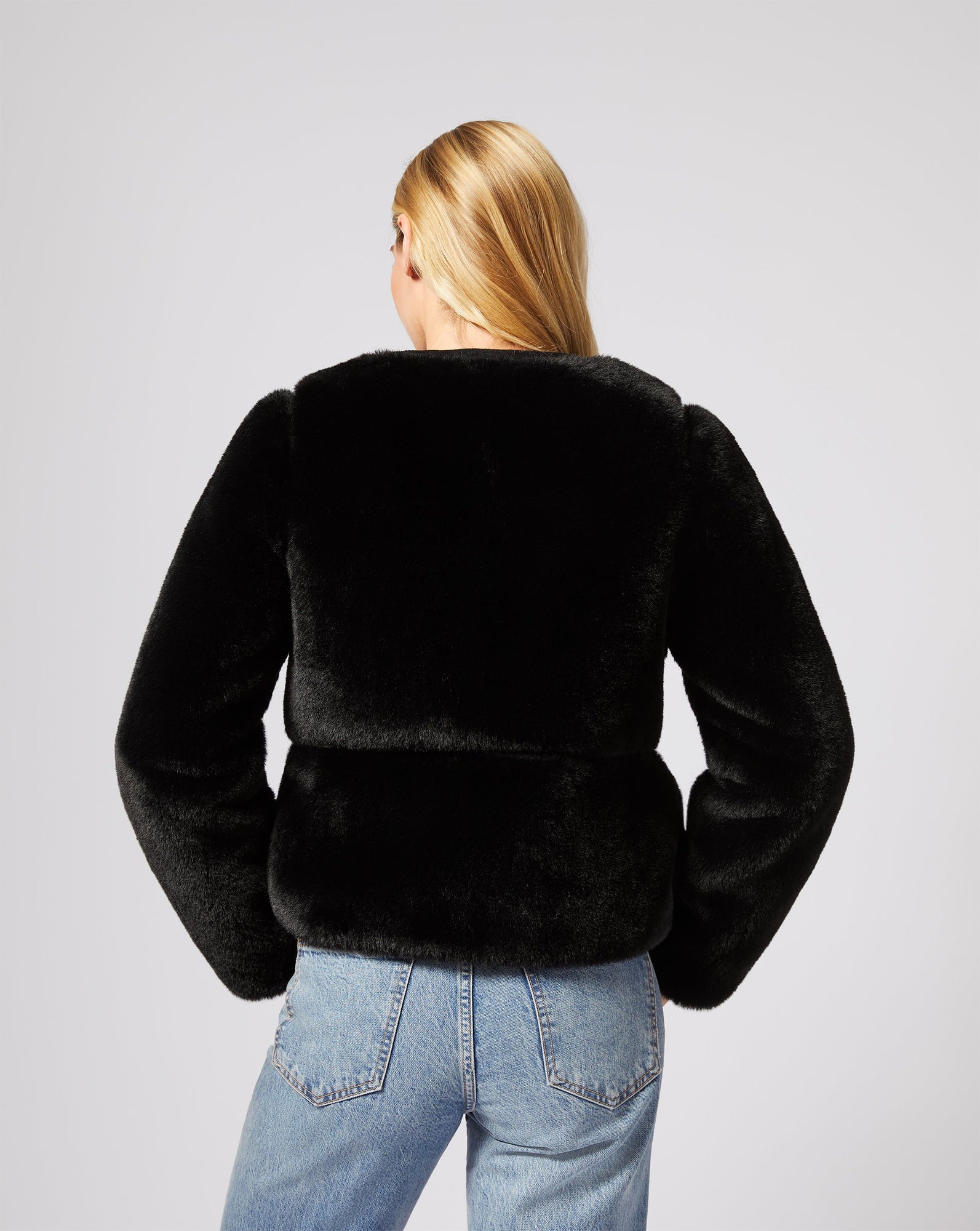 Simone Mink Faux Fur Jacket | Onyx