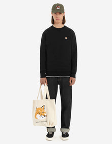 Mens | Iconic Fox Head Patch Classic Cotton Fleece Sweatshirt | Black