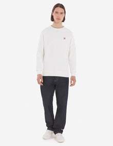 Mens | Iconic Fox Head Patch Classic Cotton Fleece Sweatshirt | Ecru
