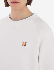 Mens | Iconic Fox Head Patch Classic Cotton Fleece Sweatshirt | Ecru