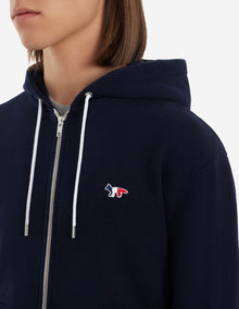 Mens | Tricolor Fox Patch Zip Hoodie | Navy