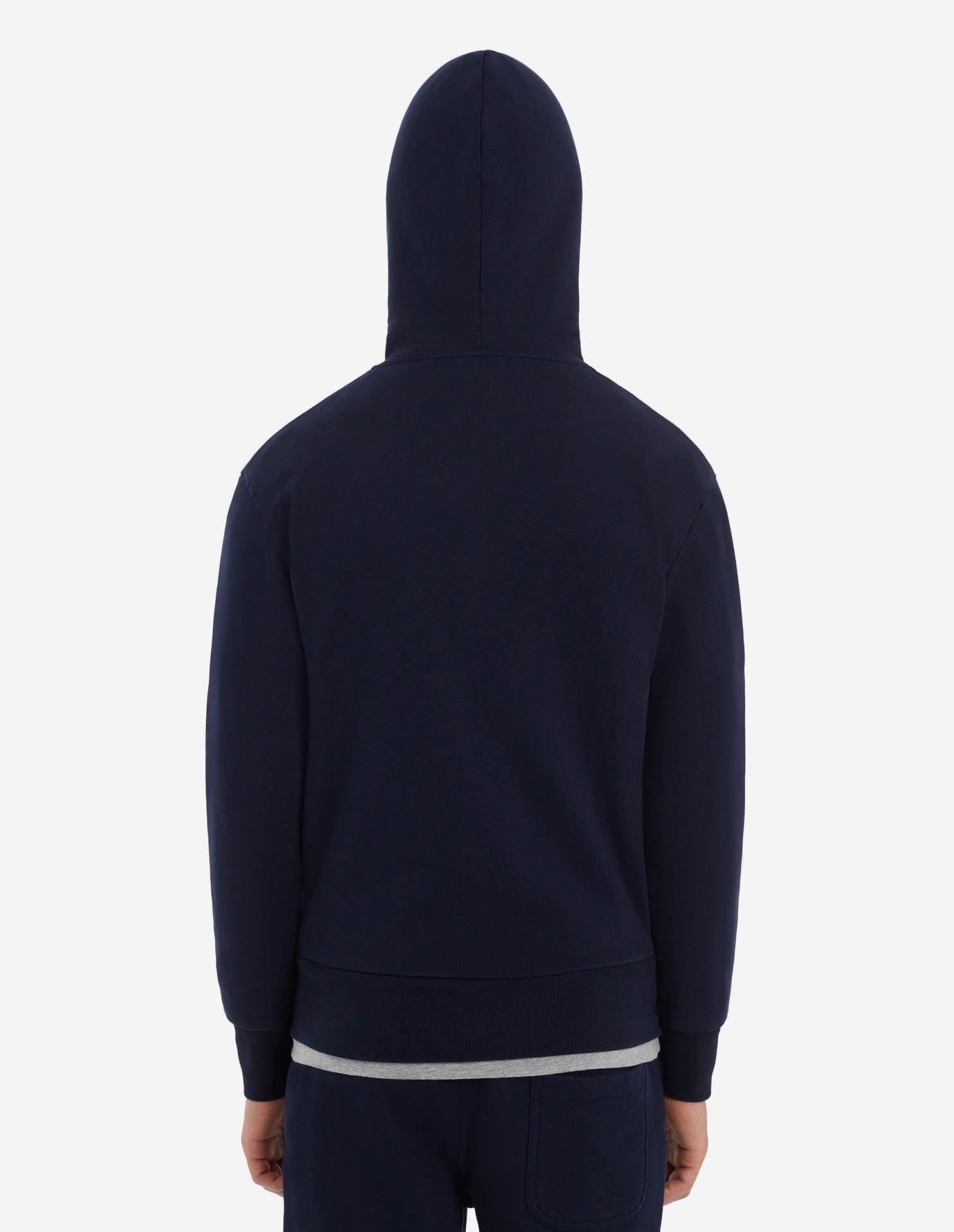 Mens | Tricolor Fox Patch Zip Hoodie | Navy