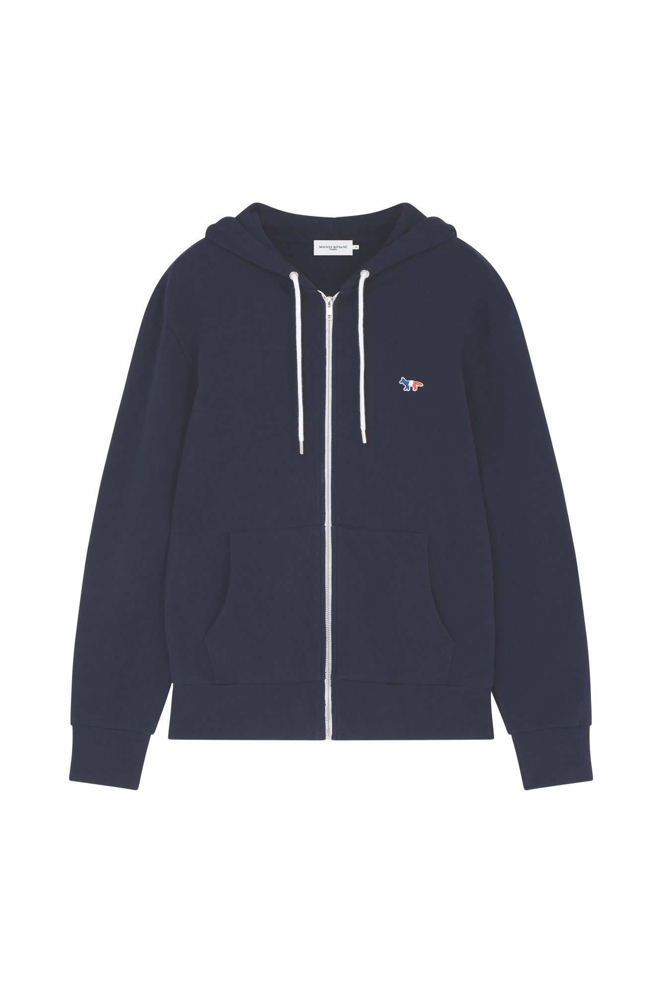 Mens | Tricolor Fox Patch Zip Hoodie | Navy