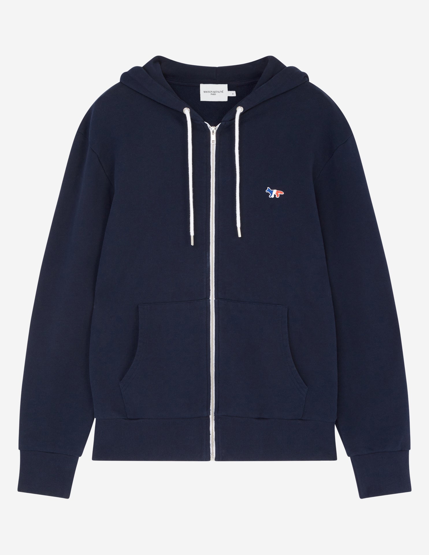 Mens | Tricolor Fox Patch Zip Hoodie | Navy
