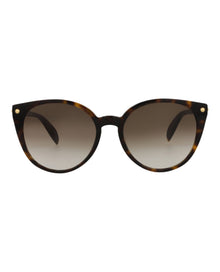 Alexander McQueen | Women | Round Acetate Sunglasses | Avana