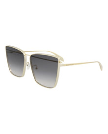 Alexander McQueen Cat Eye Metal Sunglasses | Gold