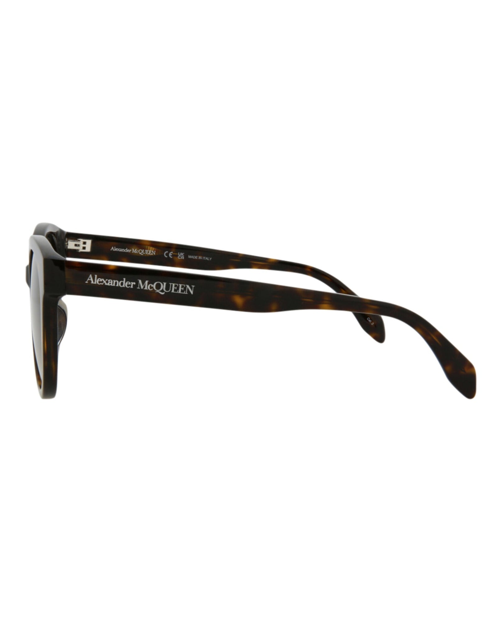 Alexander McQueen | Unisex | Round Acetate Sunglasses | Havana