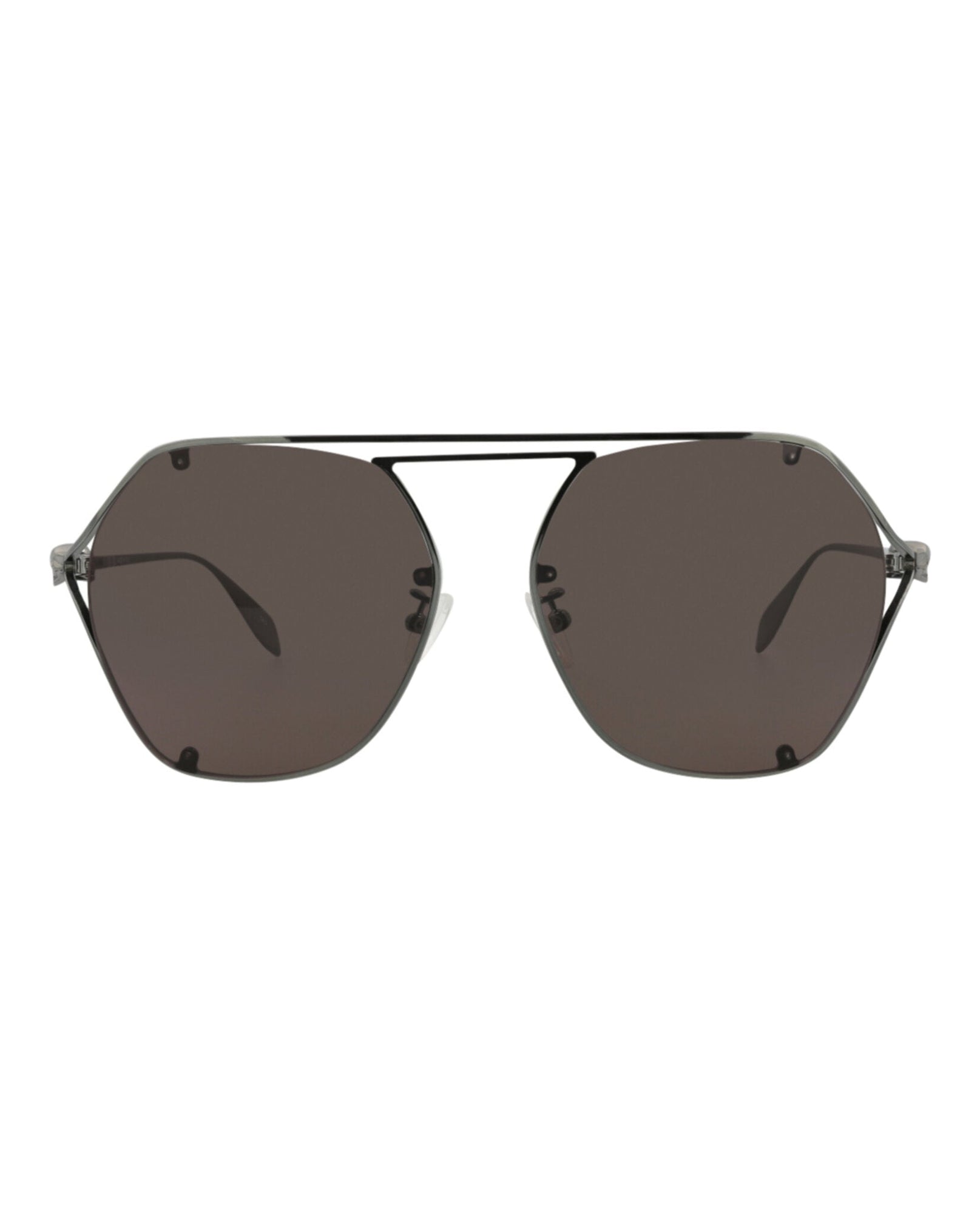 Alexander McQueen Aviator Metal Sunglasses | Ruthenium