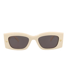 Alexander McQueen | Unisex | Square Recycled Acetate Sunglasses | Ivory