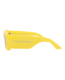 Alexander McQueen | Women | Square Recycled Acetate Sunglasses | Yellow