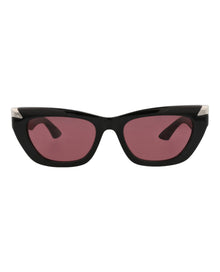 Alexander McQueen | Women | Cat Eye Recycled Acetate Sunglasses | Black