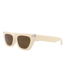 Alexander McQueen | Women | Cat Eye Recycled Acetate Sunglasses | Ivory