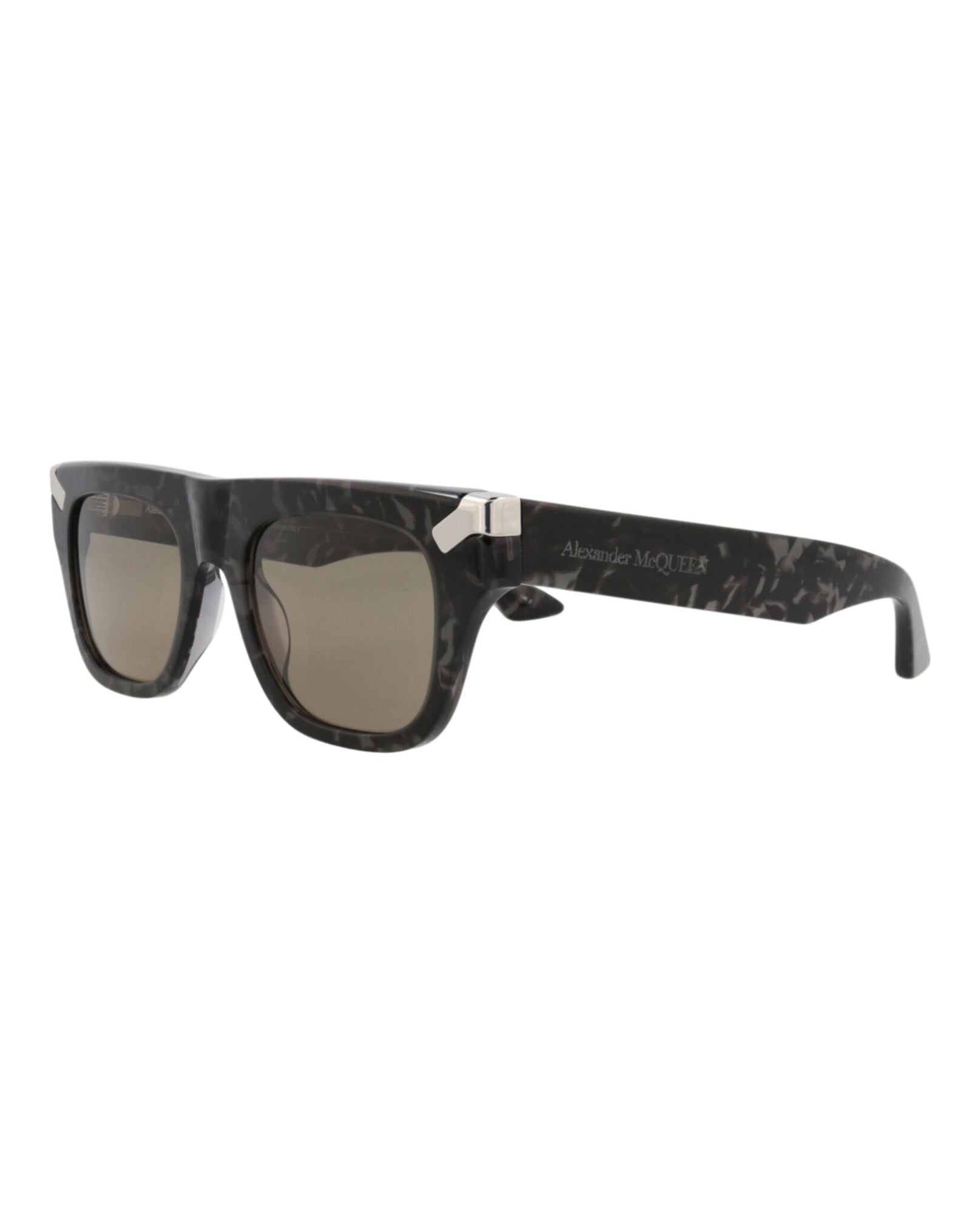 Alexander McQueen | Men | Square Recycled Acetate Sunglasses | Havana