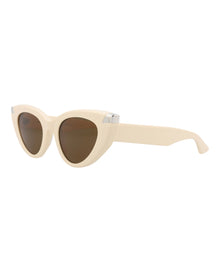 Alexander McQueen | Women | Cat Eye Recycled Acetate Sunglasses | Ivory