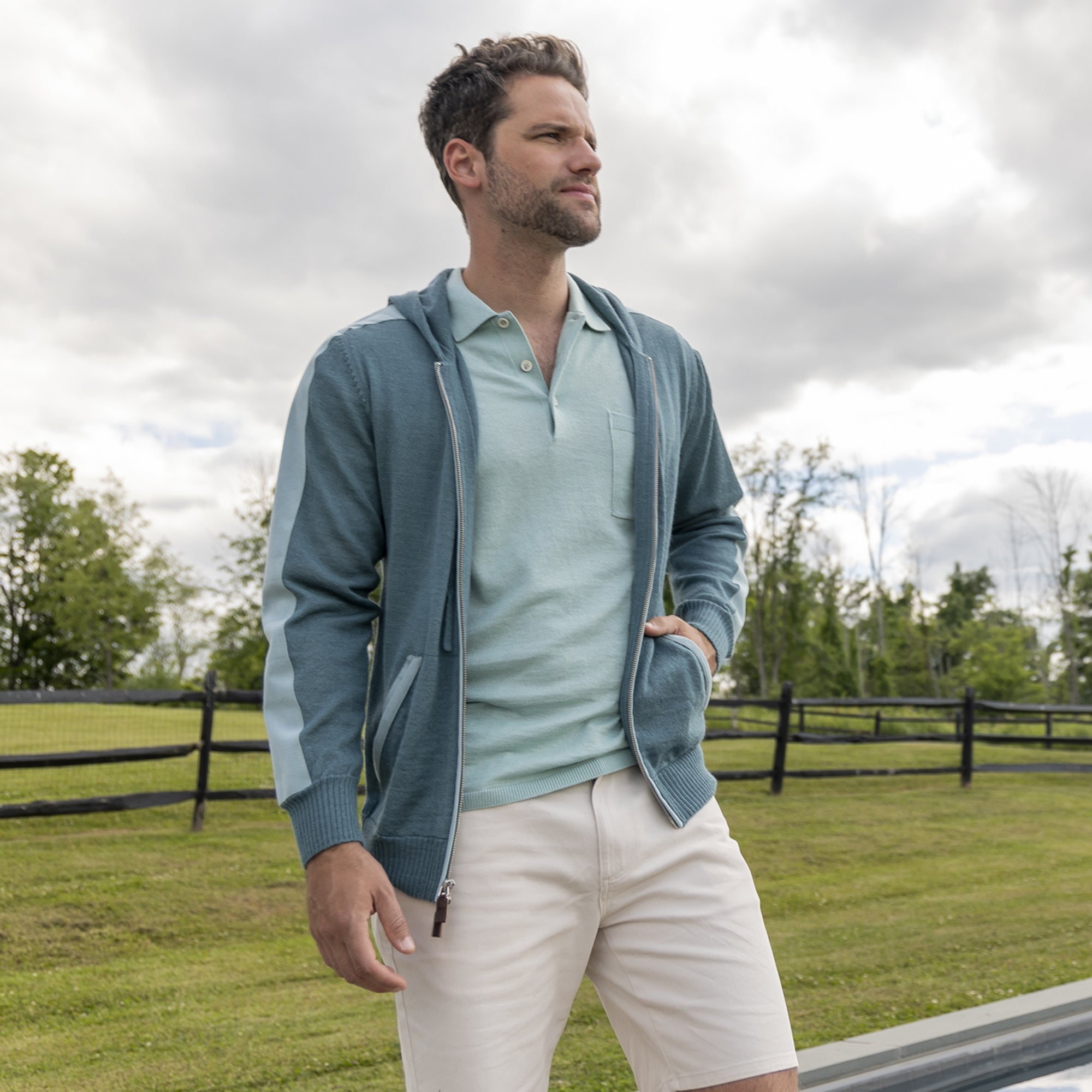 Damien Hoodie for Men | Teal