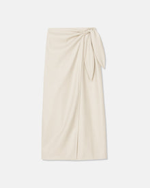 Amas Okobor Alt-Leather Sarong Skirt | Creme