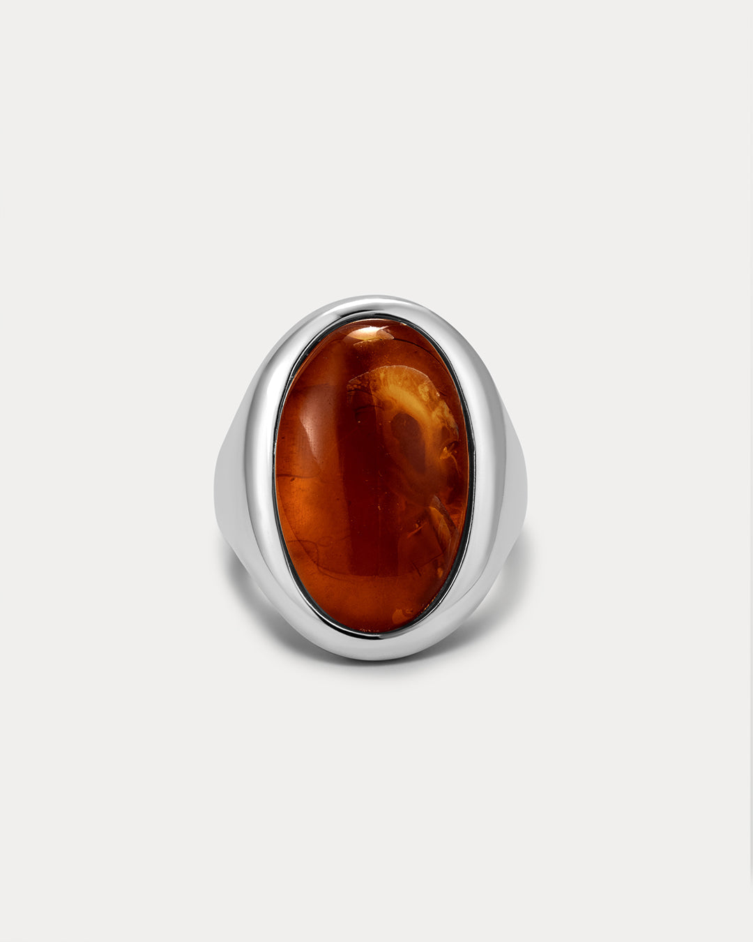 The Amber Honey Resin Statement Ring | Silver | Amber Honey