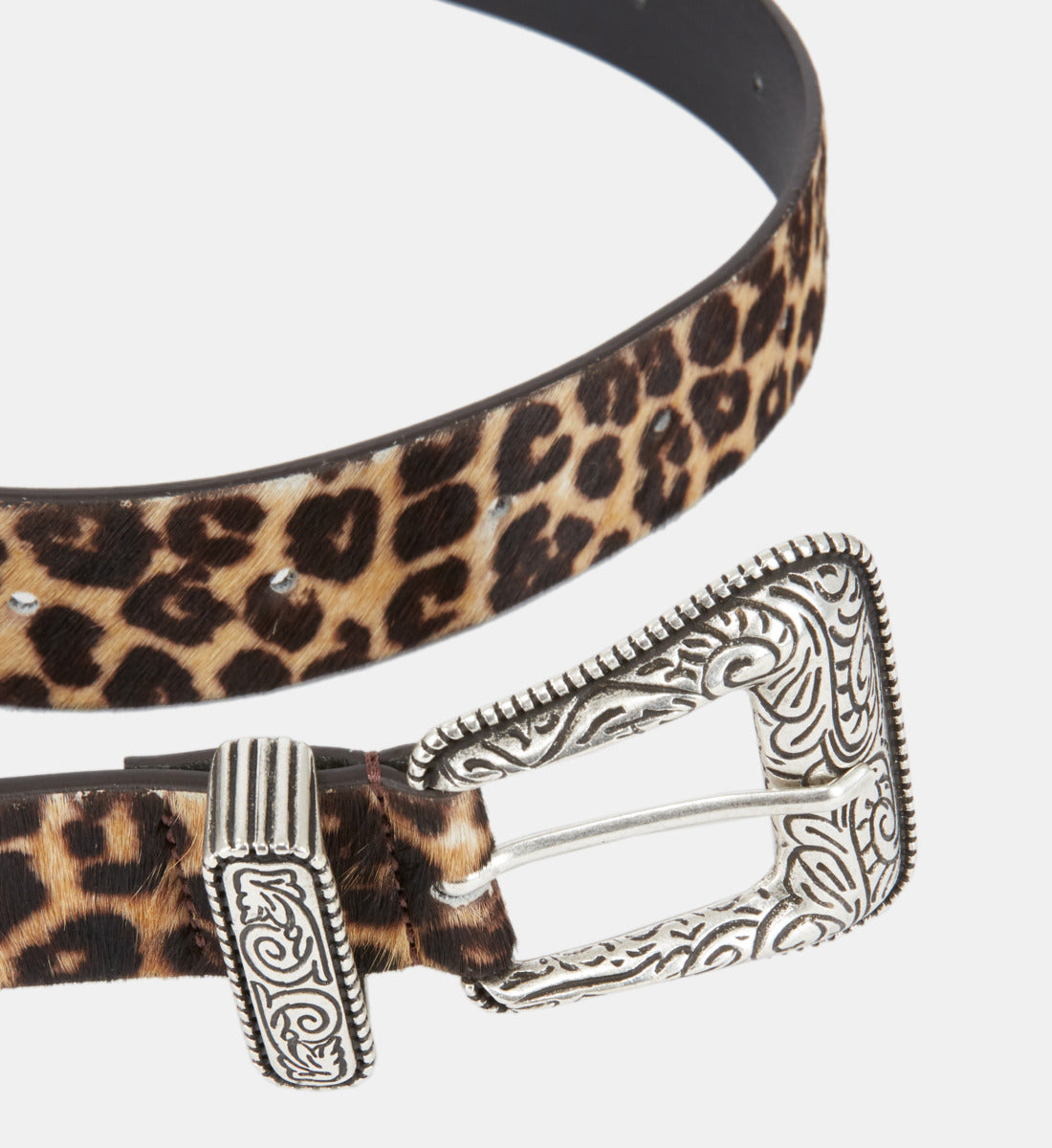 Wide Print Leather Belt | Women | Leopard