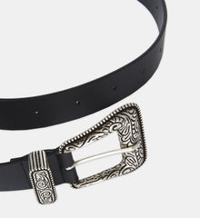 Wide Leather Belt | Women | Black