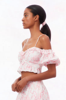 Womens | Amille Bow Off-the-Shoulder Top | Bubblegum Blast