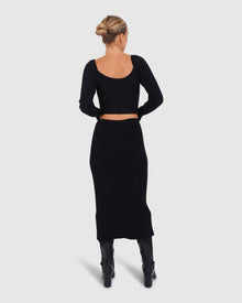 Women | All My Life Knit Midi Skirt | Black