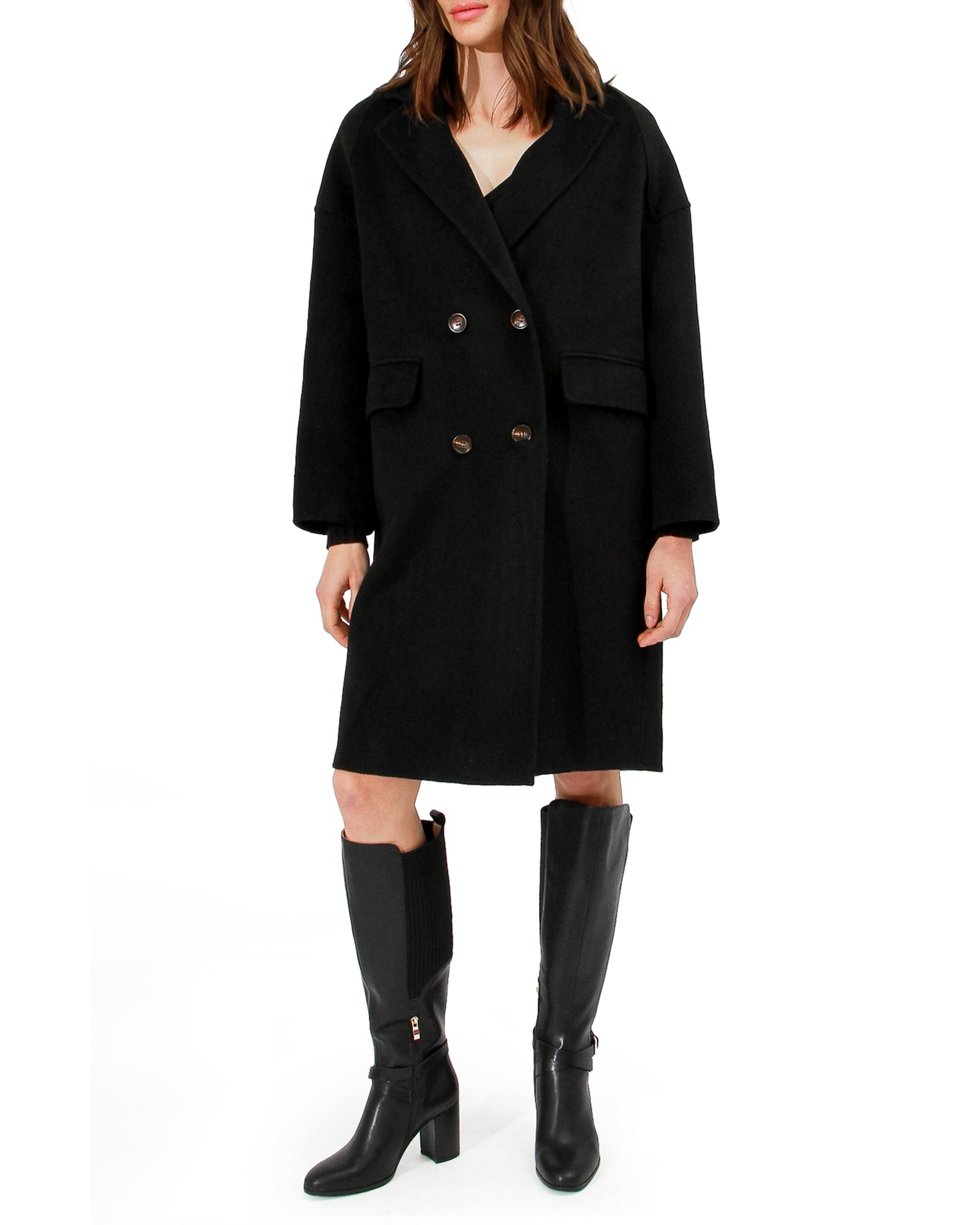 Women | Amnesia Wool Blend Oversized Coat | Black