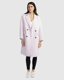 Women | Amnesia Wool Blend Oversized Coat | Pale Pink