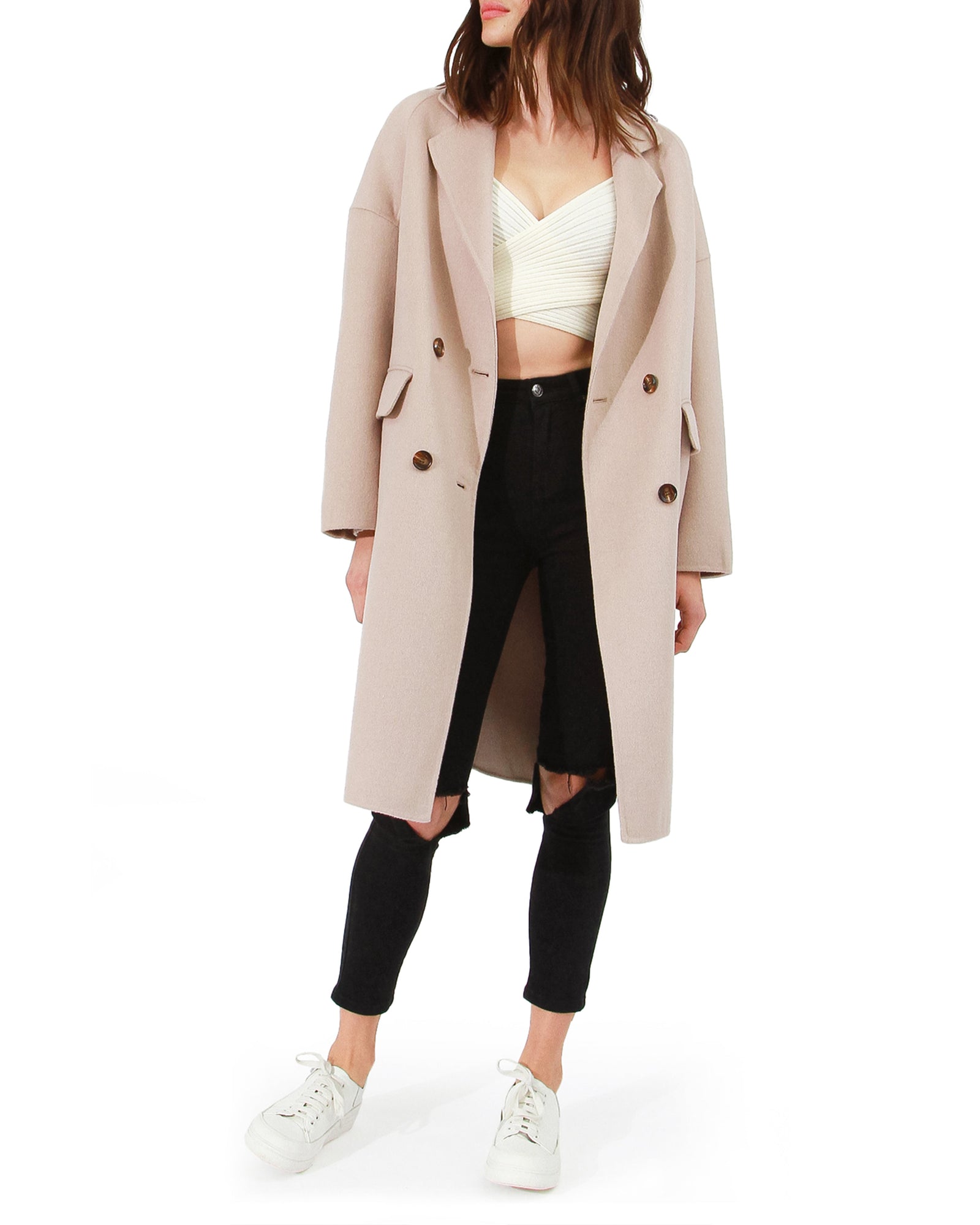 Women | Amnesia Wool Blend Oversized Coat | Sand