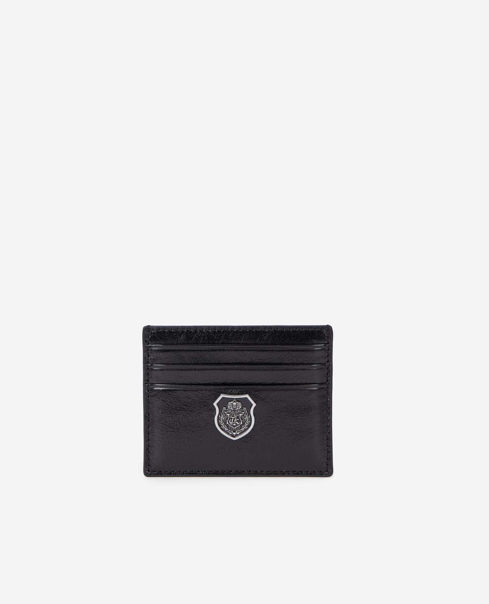 Leather Blazon Card Holder | Women | Black