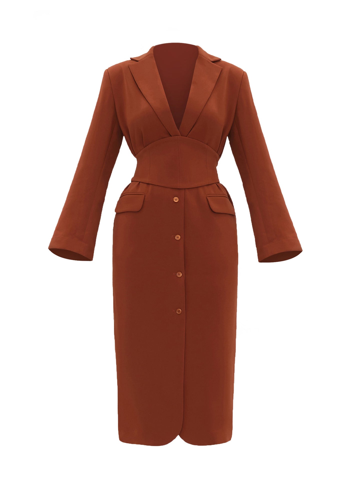 Zia Corset Blazer Dress | Pumpkin