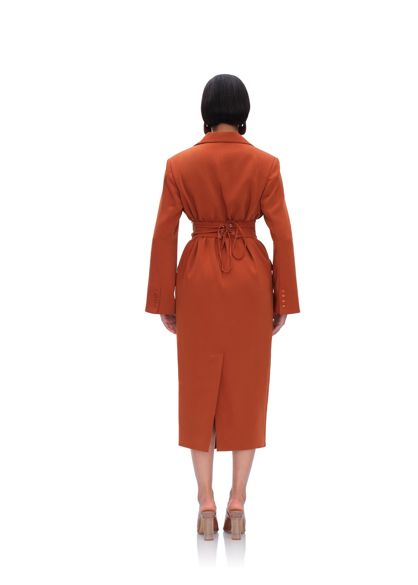 Zia Corset Blazer Dress | Pumpkin