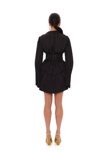 Lenti Pleated Mini Dress | Black